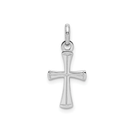 Sterling Silver Cross Pendant, Polished Tapered Minimalist Design, Religious Symbol for Men and Women