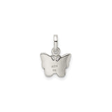 Sterling Silver Butterfly Pendant Charm with Orange and Black Enamel, Nature-Inspired Design