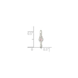 Sterling Silver Heart Key Pendant with Pink Cubic Zirconia Accent