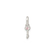 Sterling Silver Heart Key Pendant with Pink Cubic Zirconia Accent