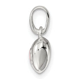 Pink Enamel Kids Heart Charm Pendant in Real 925 Sterling Silver