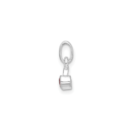 Sterling Silver Cherry Pendant Charm with Lab Created Ruby, Playful Fruit Design for Women or Girls