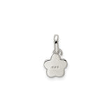 Sterling Silver Flower Charm Pendant with Pink Enamel Five-Petal Design, Spring Botanical Style