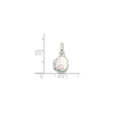 Sterling Silver Oval Locket Pendant with Pink Enamel Paw Print and Heart Pads, Pet Memory Jewelry