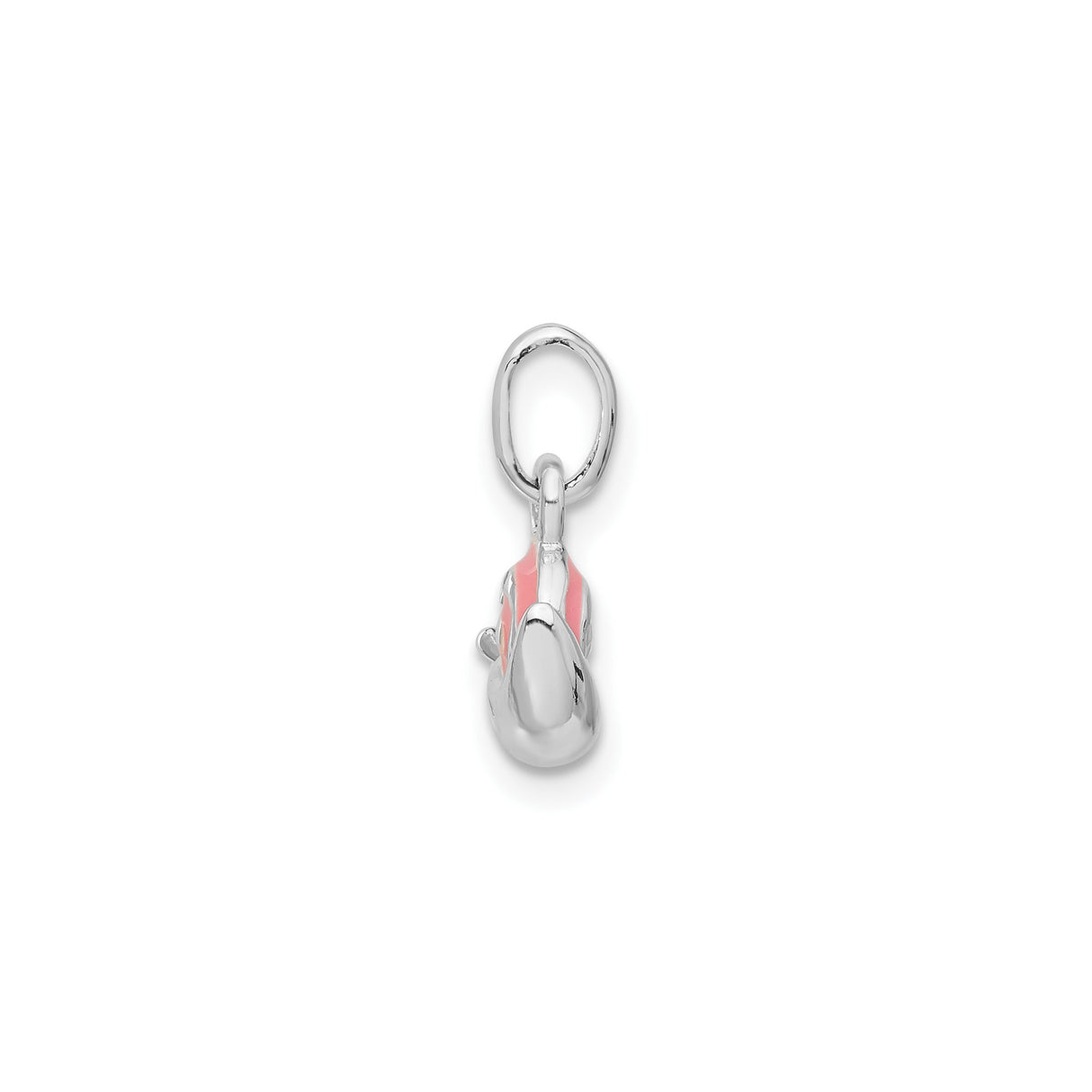Sterling Silver Snail Charm Pendant with Pink Enamel and Black Eye Details, Cute Animal Design
