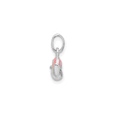 Sterling Silver Snail Charm Pendant with Pink Enamel and Black Eye Details, Cute Animal Design