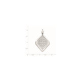 Sterling Silver Pendant with Geometric Diamond-Shaped Frame and Maze Motif Design