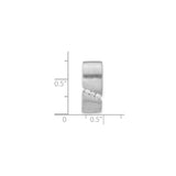 Sterling Silver Mens Pendant with Cubic Zirconia, Brushed Finish, Geometric Minimalist Design