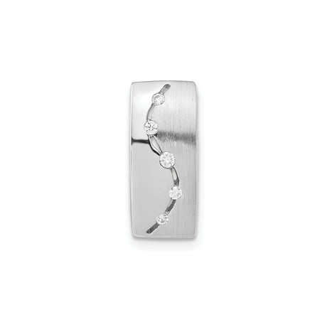 Sterling Silver Rectangular Pendant with Cubic Zirconia, Celestial Constellation Design