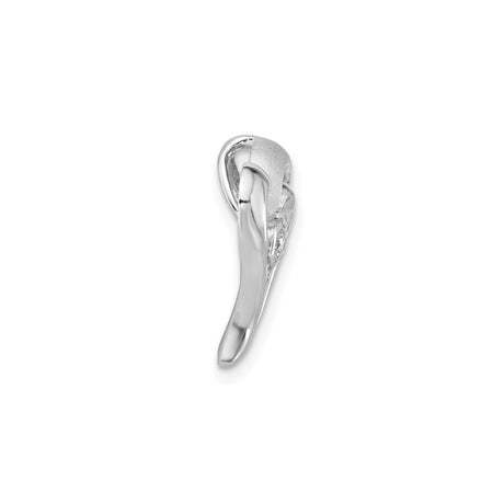 Sterling Silver Heart Pendant with Cubic Zirconia, Double Open Heart Design for Women
