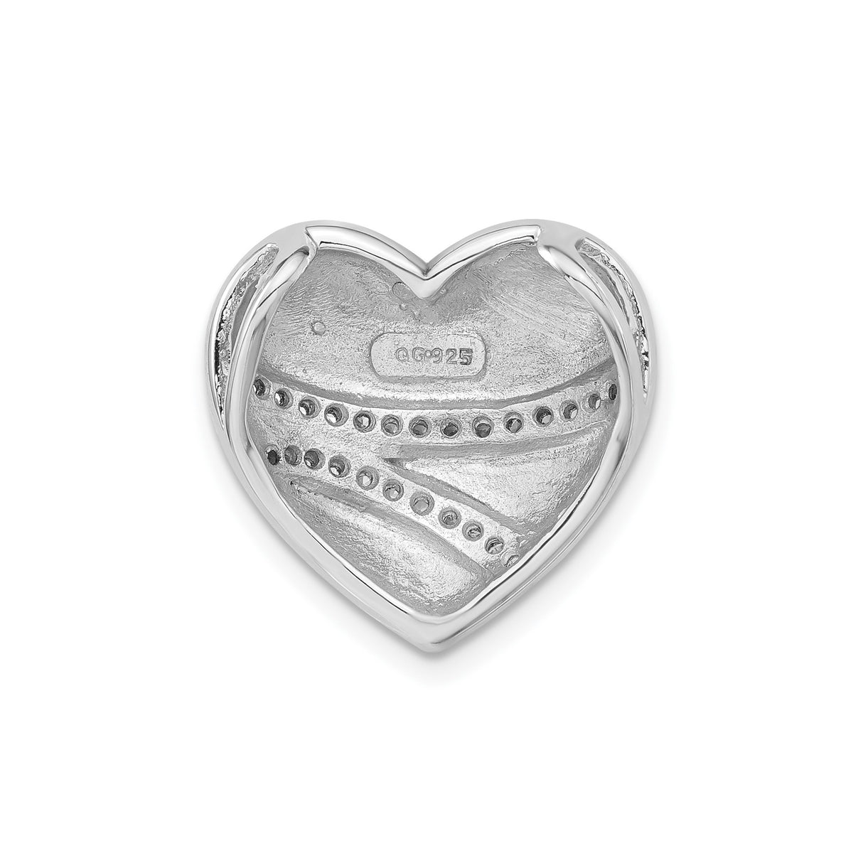 Sterling Silver Heart Pendant with Cubic Zirconia Accents, Romantic Dual-Tone Design for Women