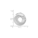 Sterling Silver Pendant with Cubic Zirconia, Swirl Wave Design, Modern Circle Charm for Women