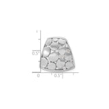 Sterling Silver Pendant with Cubic Zirconia, Abstract Pebble Design, Brushed Finish, Modern Style