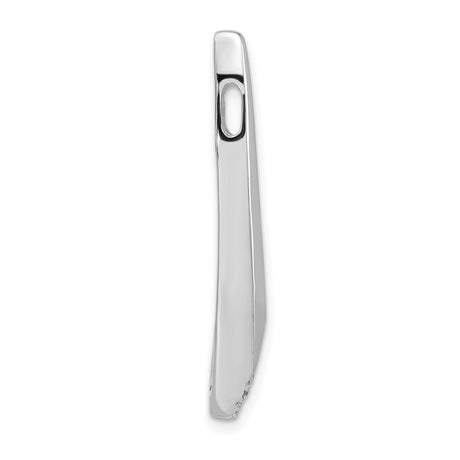 Sterling Silver Pendant with Cubic Zirconia, Sleek Curved Minimalist Design for Women