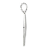 Sterling Silver Marquise Pendant, Brushed and Polished Abstract Fluid Design for Women