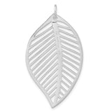 Sterling Silver Leaf Pendant with Openwork Botanical Design, Nature-Inspired Minimalist Jewelry for Women