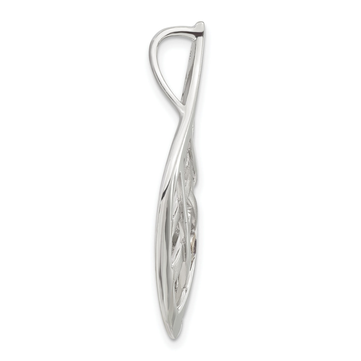 Gold Plated 9k Gold Accent AM Teardrop Criss Cross Slide Charm Pendant in Real 925 Sterling SIlver