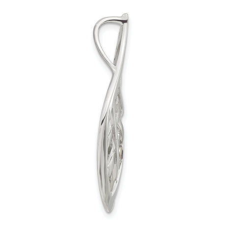 Gold Plated 9k Gold Accent AM Teardrop Criss Cross Slide Charm Pendant in Real 925 Sterling SIlver