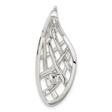 Gold Plated 9k Gold Accent AM Teardrop Criss Cross Slide Charm Pendant in Real 925 Sterling SIlver