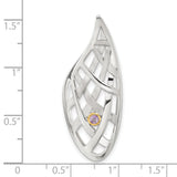 Gold Plated 9k Gold Accent AM Teardrop Criss Cross Slide Charm Pendant in Real 925 Sterling SIlver
