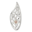 Gold Plated 9k Gold Accent AM Teardrop Criss Cross Slide Charm Pendant in Real 925 Sterling SIlver