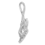 Sterling Silver Pendant with Cubic Zirconia, Three Daisy Blossom Charms, Floral Garden Theme