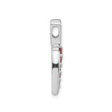Sterling Silver Pendant with Five Round Cubic Zirconia in Vertical Abstract Design
