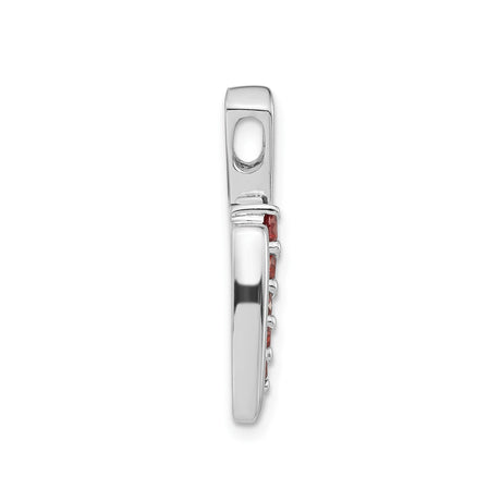 Sterling Silver Pendant with Five Round Cubic Zirconia in Vertical Abstract Design