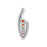 Sterling Silver Pendant with Five Round Cubic Zirconia in Vertical Abstract Design