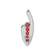 Sterling Silver Pendant with Five Round Cubic Zirconia in Vertical Abstract Design