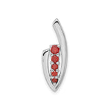 Sterling Silver Pendant with Five Round Cubic Zirconia in Vertical Abstract Design