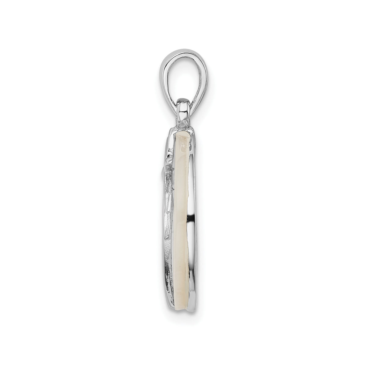 Sterling Silver Palm Tree Pendant with Mother of Pearl, Tropical Beach Style for Women