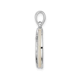 Sterling Silver Palm Tree Pendant with Mother of Pearl, Tropical Beach Style for Women