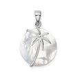 Sterling Silver Palm Tree Pendant with Mother of Pearl, Tropical Beach Style for Women
