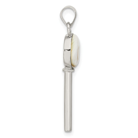 Sterling Silver Key Shaped Shiva Eye Pendant, Boho Spiral Shell Symbol Jewelry for Women