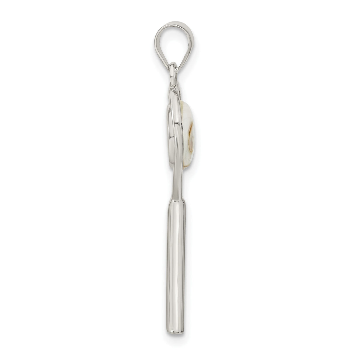 Sterling Silver Heart Key Pendant with Natural Spiral Shell, Boho Ocean-Inspired Jewelry