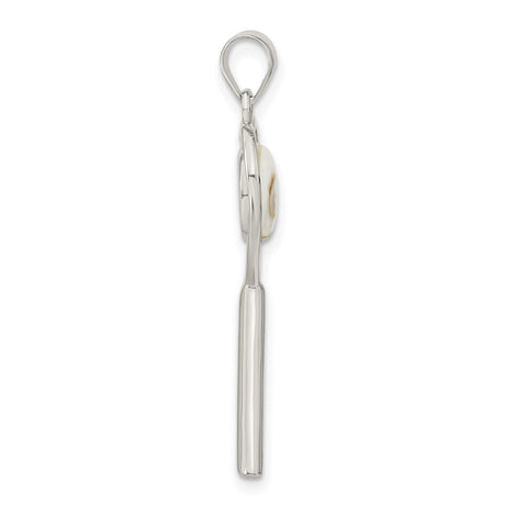 Sterling Silver Heart Key Pendant with Natural Spiral Shell, Boho Ocean-Inspired Jewelry