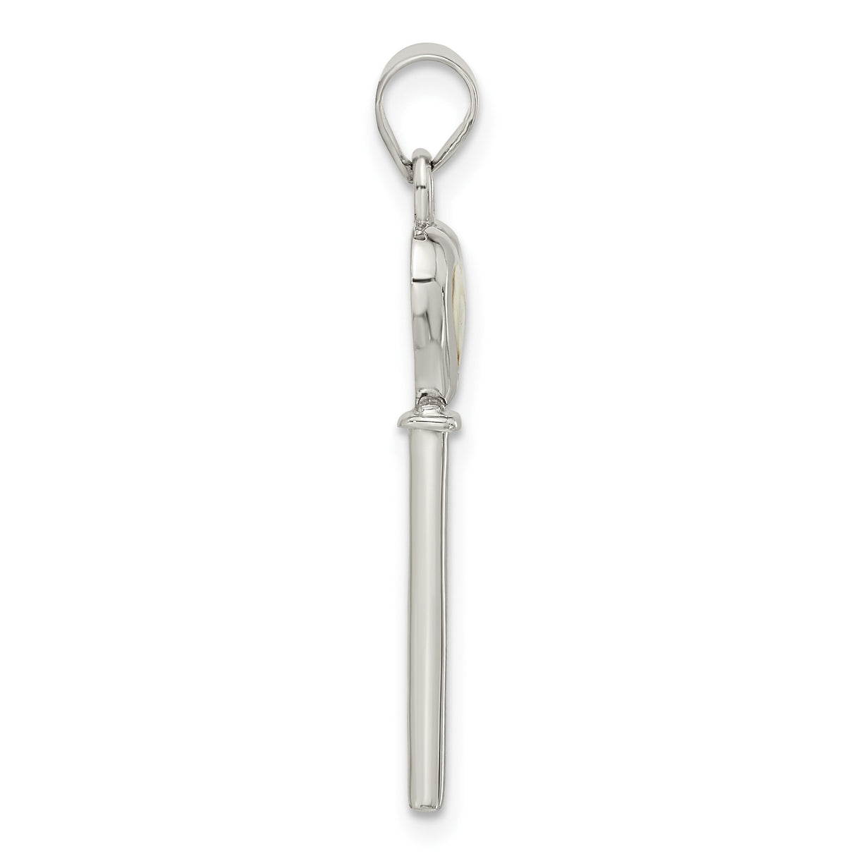 Sterling Silver Heart Key Pendant with Spiral Shell Inlay, Ocean-Inspired Romantic Charm