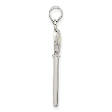 Sterling Silver Heart Key Pendant with Spiral Shell Inlay, Ocean-Inspired Romantic Charm