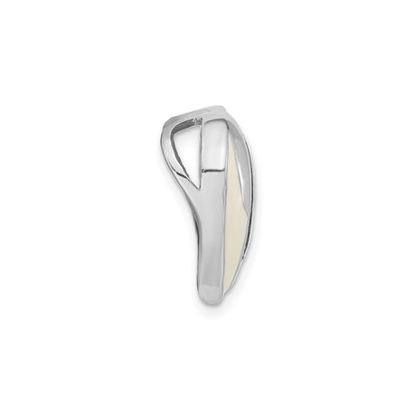 Sterling Silver Heart Pendant with Black and White Cubic Zirconia Accents, Modern Love Design