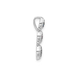 Sterling Silver Charm Pendant with Stacked Rounded Squares and Colorful Gemstone Clusters