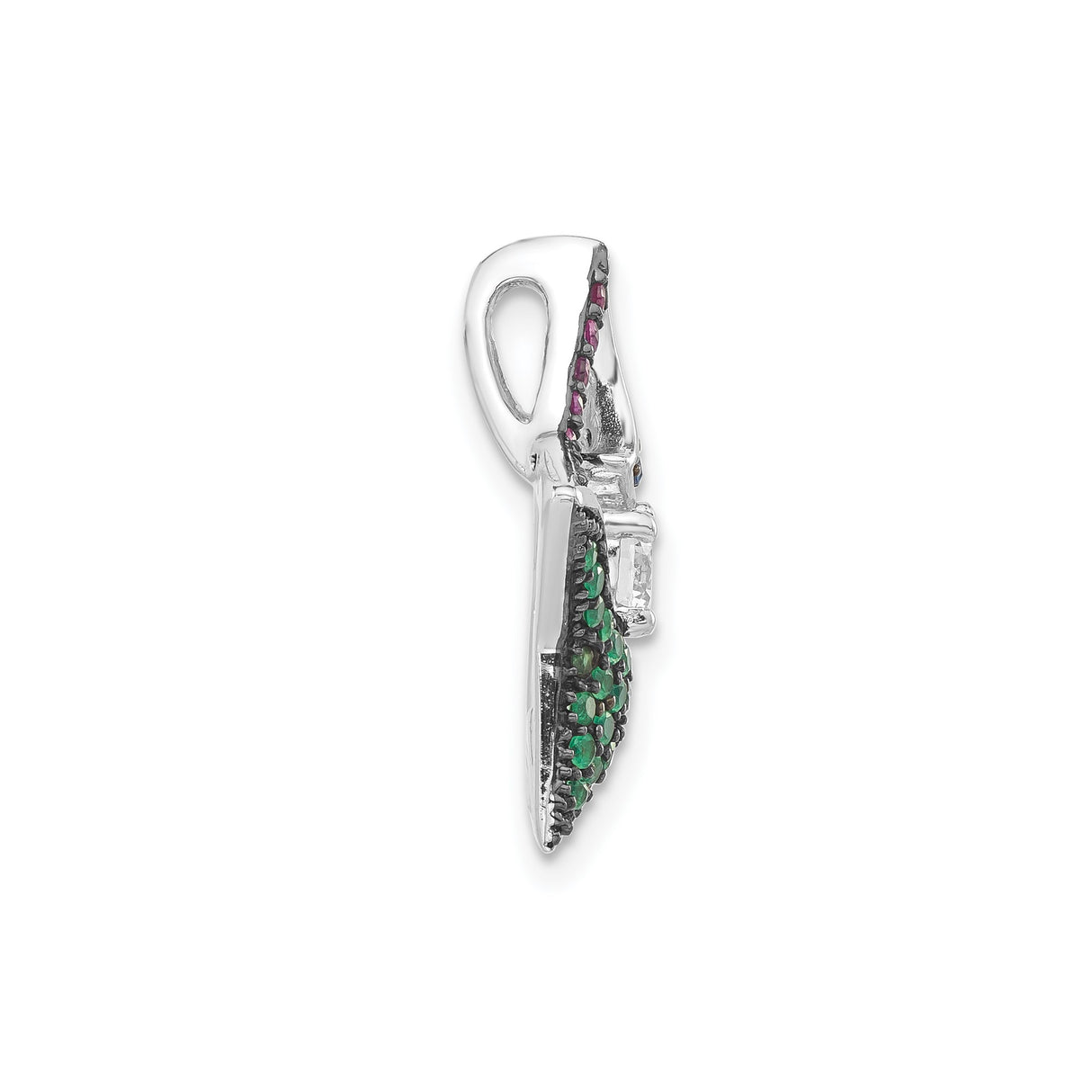 Sterling Silver Star Pendant with Multicolor Cubic Zirconia and Clear Crystal Centerpiece