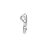 Sterling Silver Flower Pendant with Multicolor Cubic Zirconia, Floral Charm Design for Women