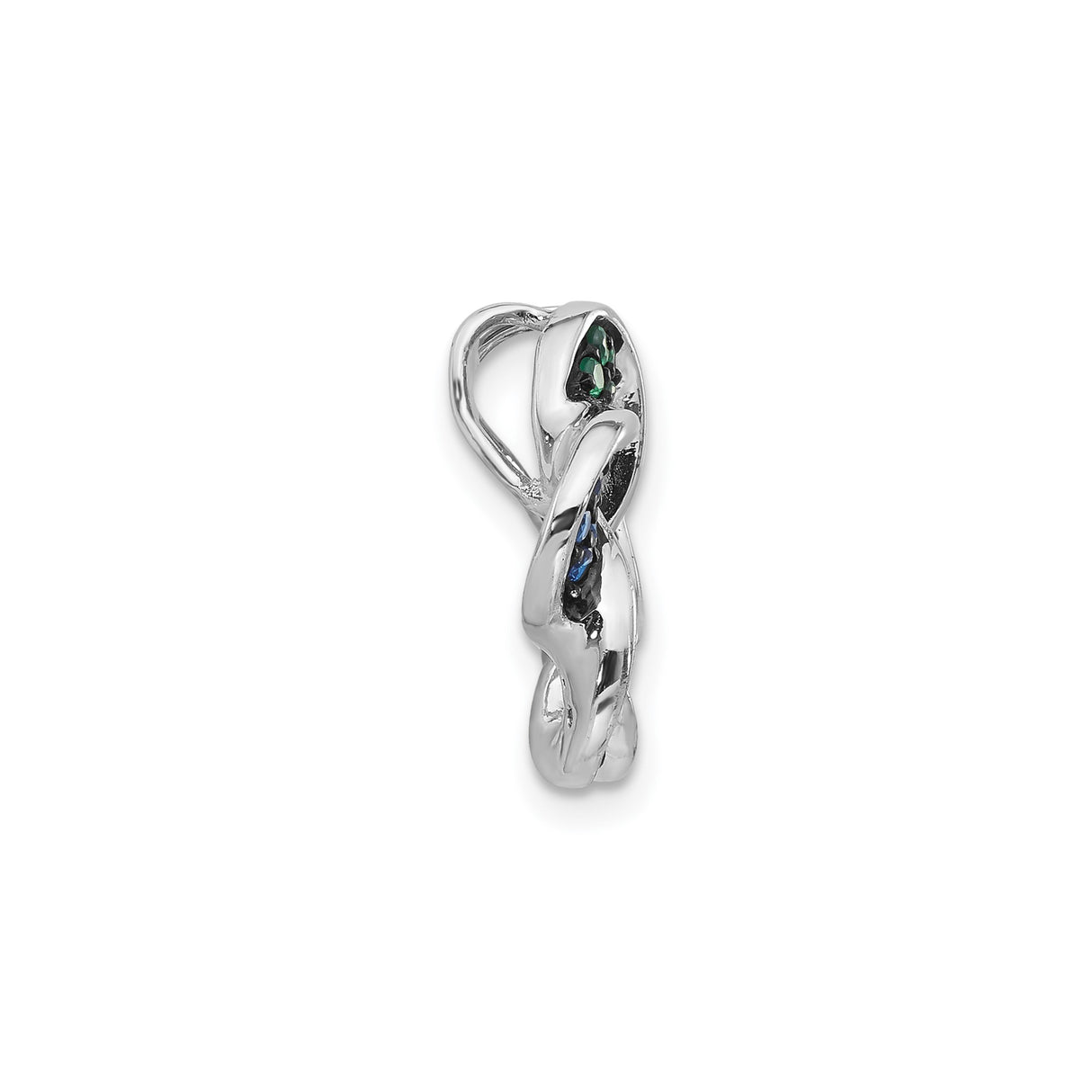 Sterling Silver Floral Knot Pendant with Multicolor Gemstones, Contemporary Style