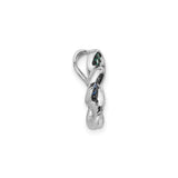 Sterling Silver Floral Knot Pendant with Multicolor Gemstones, Contemporary Style