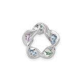 Sterling Silver Floral Knot Pendant with Multicolor Gemstones, Contemporary Style
