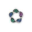 Sterling Silver Floral Knot Pendant with Multicolor Gemstones, Contemporary Style