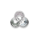 Sterling Silver Trinity Pendant with Pink, Green, and Blue Cubic Zirconia, Celtic Unity Design