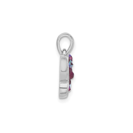 Sterling Silver Butterfly Pendant with Multicolor Crystal Inlay, Nature Inspired Jewelry for Women