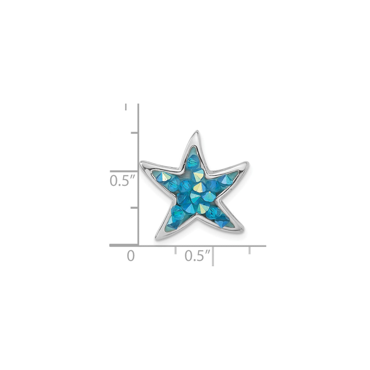Sterling Silver Starfish Pendant with Blue Crystal, Nautical Ocean-Inspired Jewelry for Women